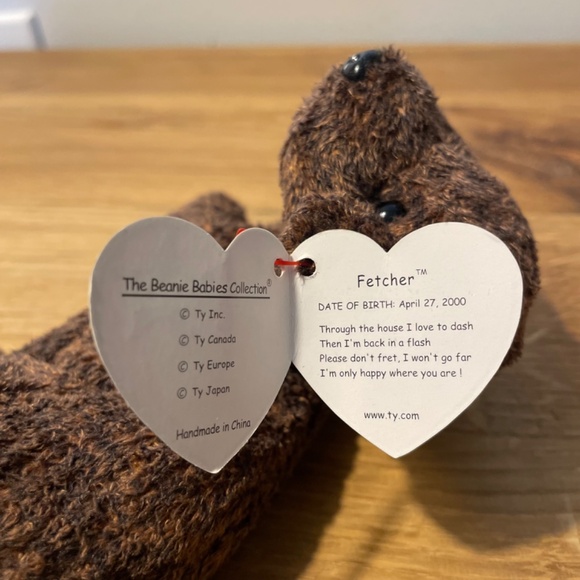 Ty Beanie Babies Fetcher Dog Brown Super Soft 2000 – New Tag Protector VINTAGE - Picture 3 of 9